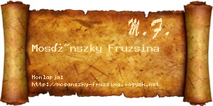 Mosánszky Fruzsina névjegykártya